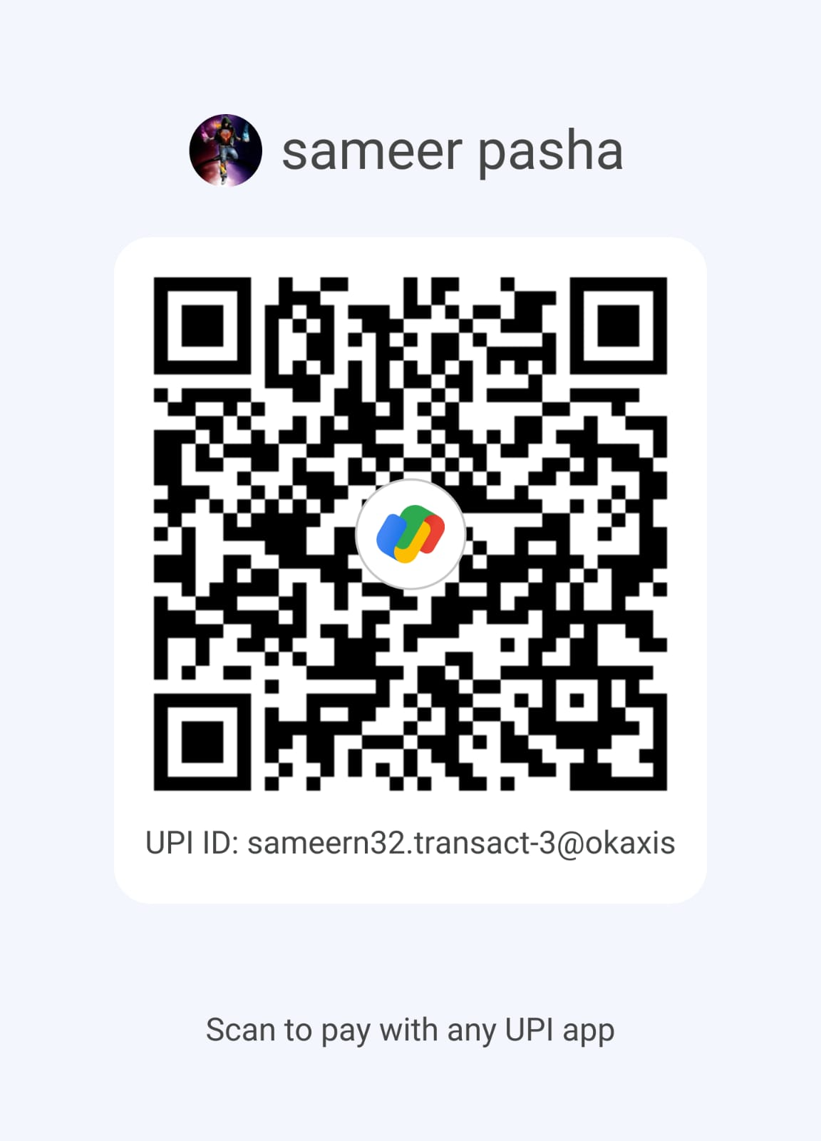 sameer pasha UPI QR Code - sameern32.transact-3@okaxis